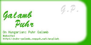 galamb puhr business card